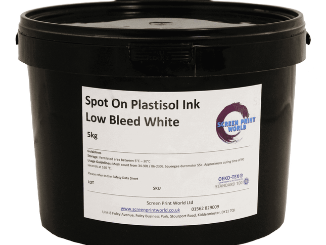 Spot On Low Bleed White Plastisol Ink
