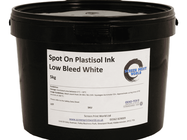 Spot On Low Bleed White Plastisol Ink