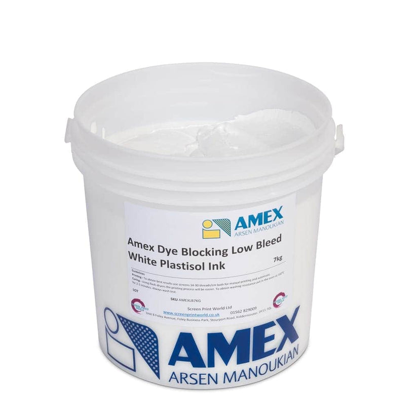 Amex Dye Blocking Low Bleed White Plastisol Ink 28