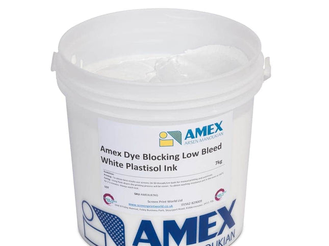 Amex Dye Blocking Low Bleed White Plastisol Ink 28