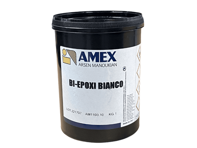 Amex Bi-Epoxy White Glass/Metal Ink 1KG