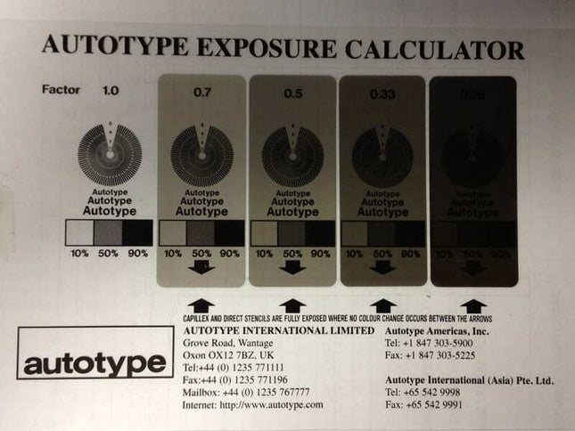 Exposure Calculator for Screen Printing