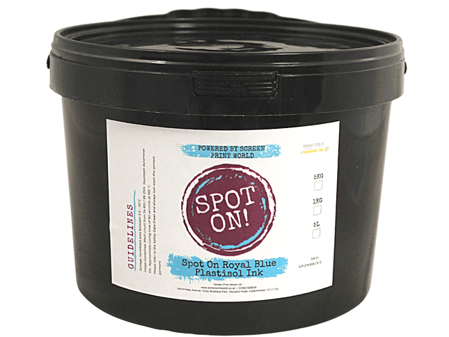 Spot On Royal Blue Plastisol Ink - Approx. Pantone colour-Reflex Blue C