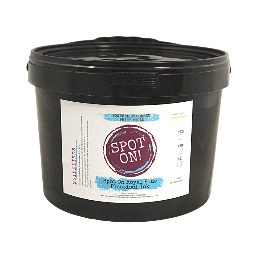 Spot On Royal Blue Plastisol Ink - Approx. Pantone colour-Reflex Blue C