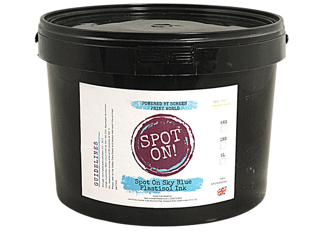 Spot On Sky Blue Plastisol Ink -  Approx. Pantone colour-660c