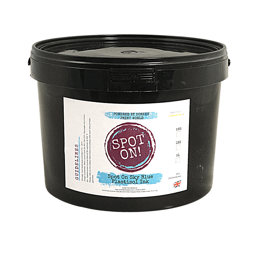 Spot On Sky Blue Plastisol Ink -  Approx. Pantone colour-660c