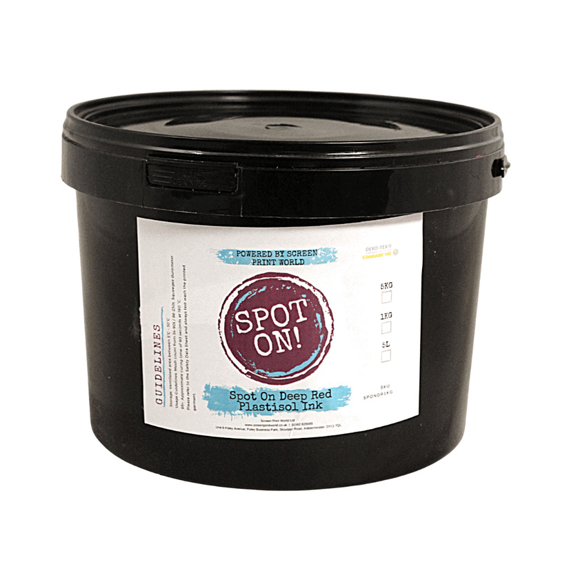 Spot On Deep Red Plastisol Ink-  Approx. Pantone colour-200c