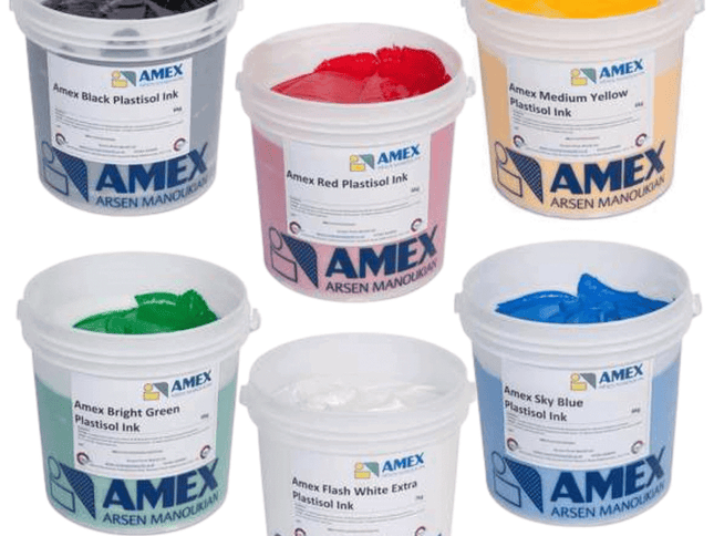 Amex Plastisol Screen Printing Ink Multipack of 6