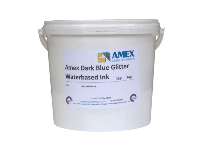 Amex Dark Blue Glitter Waterbased Ink