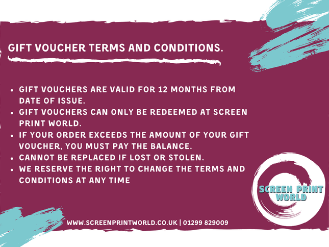 Screen Print World Gift Vouchers