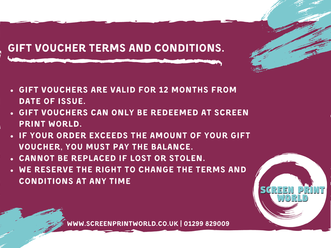 Screen Print World Gift Vouchers