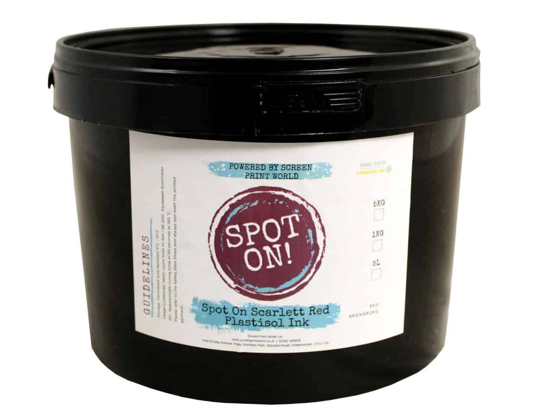 Spot On Scarlet Red Plastisol Ink -  Approx. Pantone colour-032c