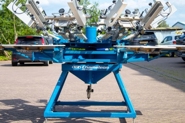 Used M&R 6 Colour 6 Station Chameleon Manual Press with Side Air Clamps - Image 5