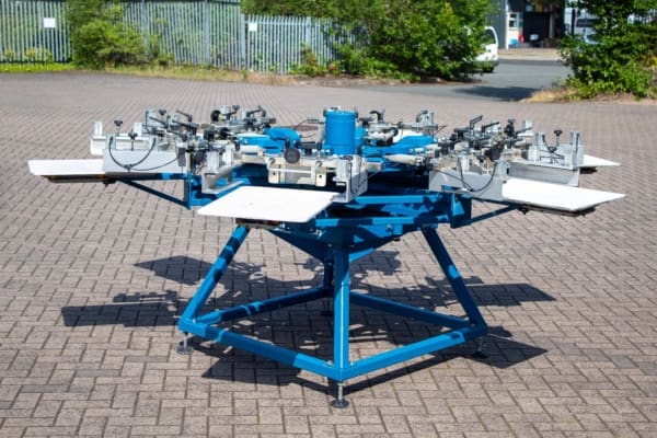 Used M&R 6 Colour 6 Station Chameleon Manual Press with Side Air Clamps - Image 3